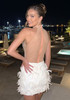 Halter Crystal Mesh Dress Nude White