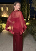 Cape Strapless Maxi Dress Burgundy