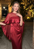 Cape Strapless Maxi Dress Burgundy