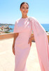 Cape Detail Maxi Dress Pink