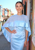 Cape Strapless Maxi Dress Light Blue