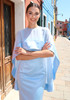 Cape Strapless Maxi Dress Light Blue