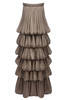 Strapless Bubble Design Maxi Dress Brown
