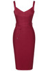 Tie Detail Bandage Dress Burgundy