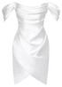 Bardot Draped Satin Dress White