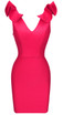 Ruffle Detail Dress Hot Pink