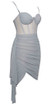 Ruched Bustier Corset Mesh Dress Silver Grey