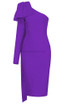 One Sleeve Bow Detail Midi Dress Purple