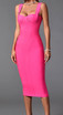 Draped Detail Bustier Midi Dress Hot Pink