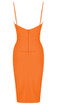 Bustier Front Split Midi Dress Orange