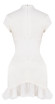 Plunge V Neck Corset Ruffle Dress White