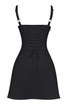 Draped Bustier Corset A Line Dress Black