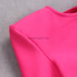 Long Sleeve Feather Draped Two Piece Dress Hot Pink