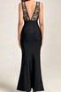 Scalloped Lace Maxi Dress Black