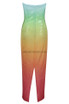 Strapless Sequined Midi Dress Rainbow