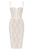 Lace Bustier Midi Dress White