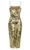 Big Sequin Midi Dress Gold