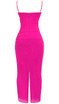 Lace Draped Structured Maxi Dress Hot Pink