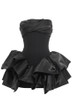 Strapless Draped Ruffle Dress Black