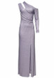 Long Sleeve One Shoulder Sparkly Maxi Dress Lavender