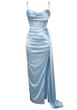 Draped Structured Maxi Dress Light Blue
