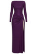 Long Sleeve Sparkly Maxi Dress Purple