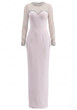 Long Sleeve Crystal Mesh Maxi Dress Lavender