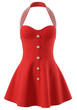 Halter Crystal A Line Dress Red