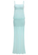 Bubble Detail Maxi Dress Turquoise