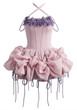 Halter Lace Bubble Dress Pink Purple