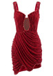 Embellished Draped Dress Red
