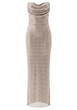 Strapless Draped Embellished Corset Maxi Dress Nude