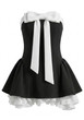 Strapless Bow Detail A Line Dress Black