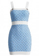 Crystal Embellished Dress Blue White