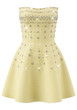 Strapless Crystal A Line Dress Yellow