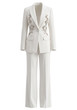 Sequin Detail Suit White