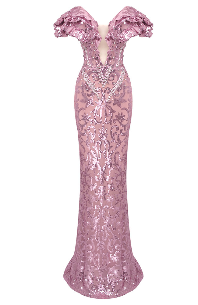 Lorenz Sequin Maxi Dress - Pink