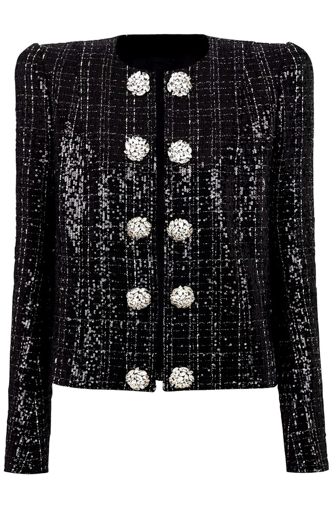 Classic Sequined Long-Sleeved Loose Suits Blazer