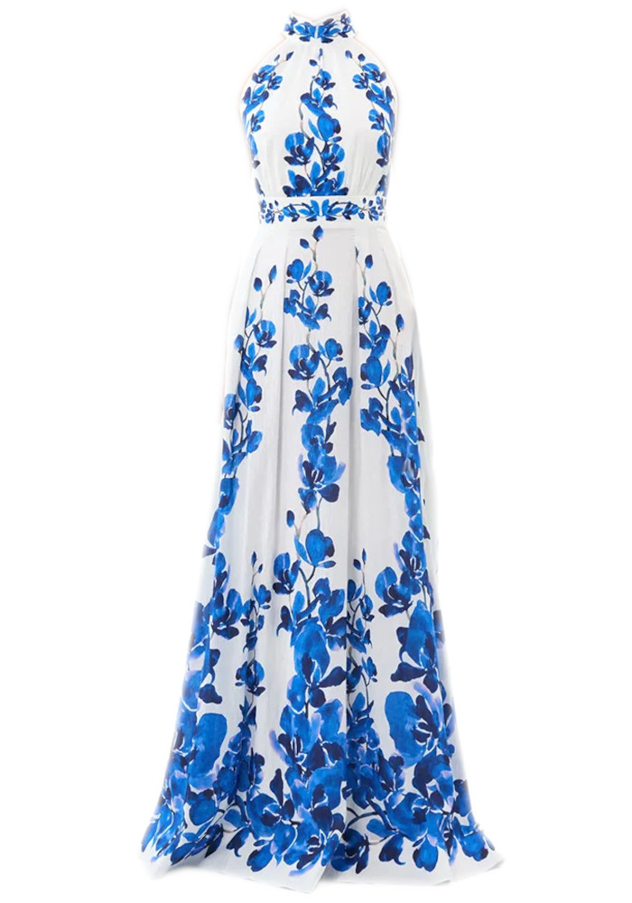 ワンピース VALLO DE NEAR Blanc Halter Dress Blue c2f09ef18b9c7e60e1713be503b334