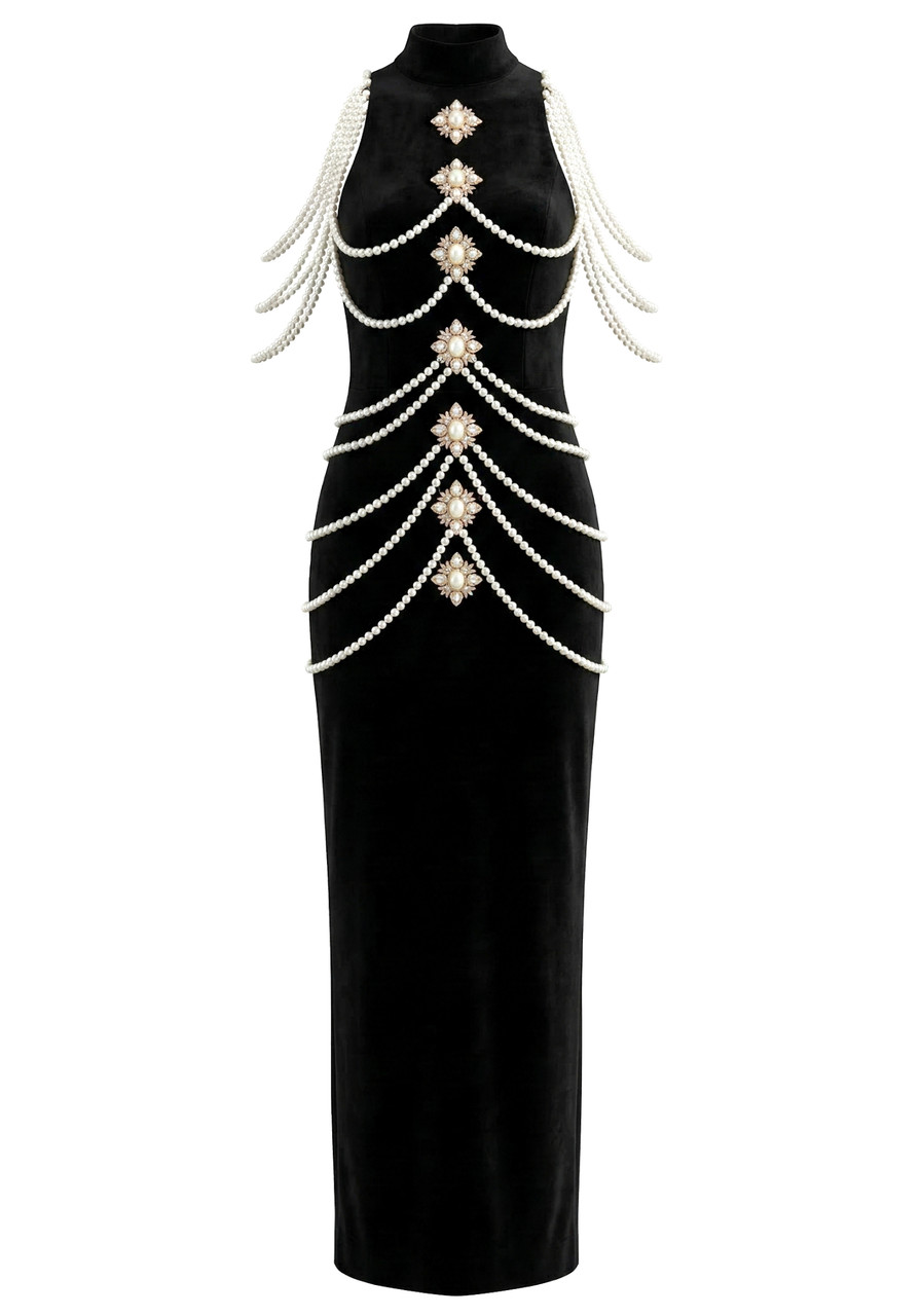 Pearl Maxi Dress Black - Luxe Maxi Dresses and Luxe Party Dresses