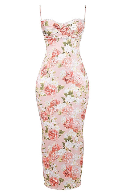 Lace Bustier Floral Maxi Dress Pink - Luxe Floral Dresses and Luxe Party Dresses Lace Bustier Floral Maxi Dress Pink - Luxe Floral Dresses and Luxe Party Dresses