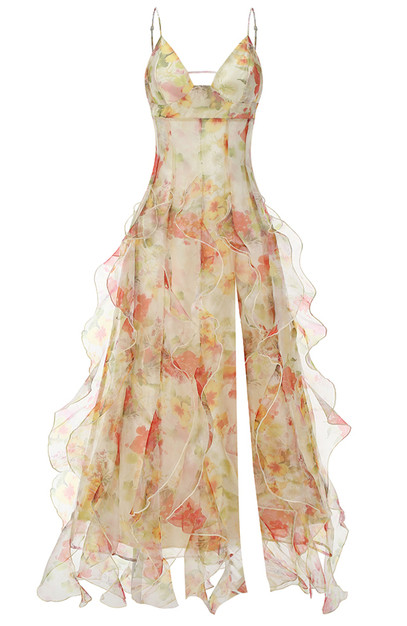 Yellow Floral Kaftan Maxi Dress main image 1