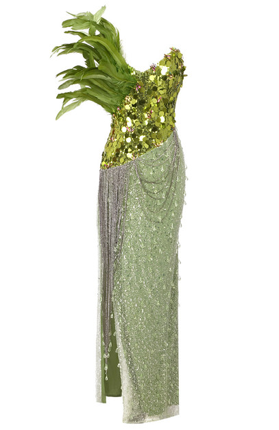 Strapless Feather Sequin Maxi Dress Green - Luxe Maxi Dresses and Luxe Party Dresses Strapless Feather Sequin Maxi Dress Green - Luxe Maxi Dresses and Luxe Party Dresses