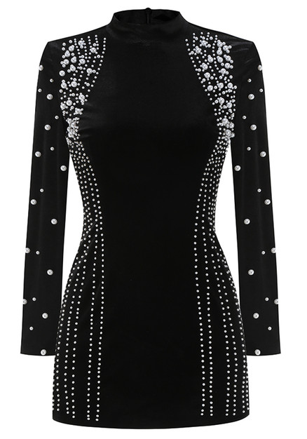 Long_Sleeve_Pearl_Velvet_Dress Long_Sleeve_Pearl_Velvet_Dress