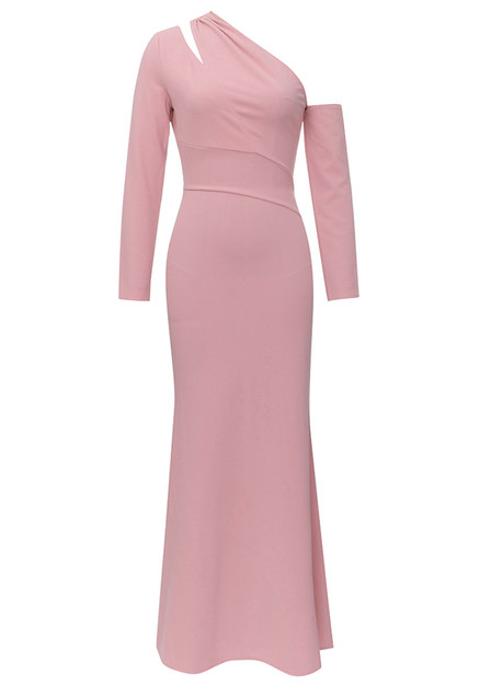 Swipe Right One-Shoulder Maxi Dress Pink