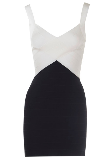 Colorblock Dress Black White