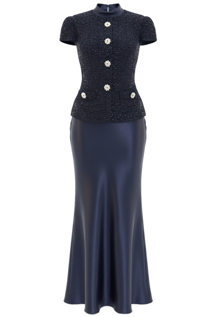 short dress navy blue Navy Wool Dress – Handmade Short A-Line Autumn Outfit