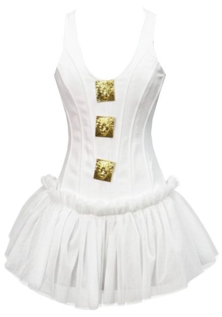 Mesh A Line Dress White - Luxe Mini Dresses and Luxe Party Dresses