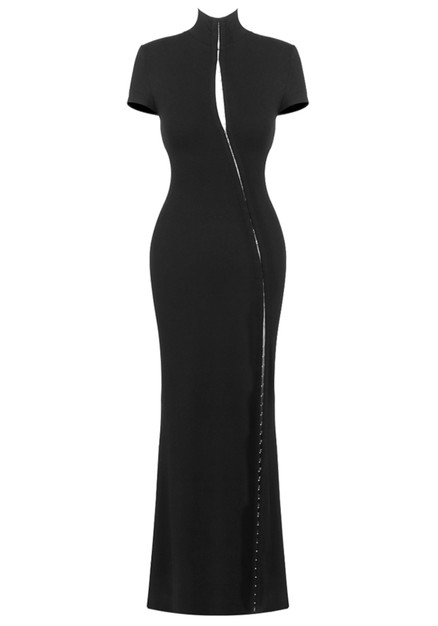 Short Sleeve Maxi Dress Black - Luxe Maxi Dresses and Luxe Party Dresses