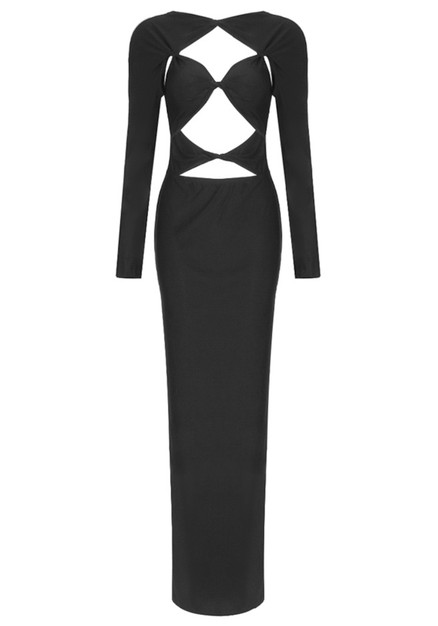 dress front cut out Elegant Front Cut Out Maxi Dress